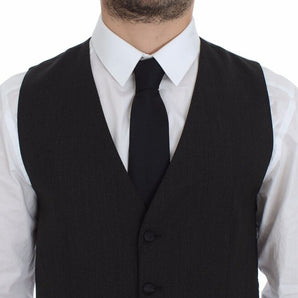 Dolce & Gabbana Elegant Gray Wool Stretch Dress Vest