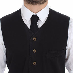 Dolce & Gabbana Elegant Black Dress Vest