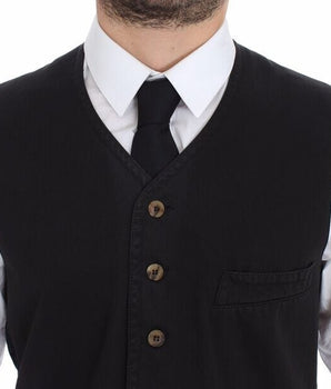 Dolce & Gabbana Elegant Black Dress Vest Dolce & Gabbana 