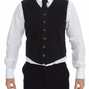 Dolce & Gabbana Elegant Black Dress Vest