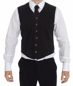 Dolce & Gabbana Elegant Black Dress Vest Dolce & Gabbana 