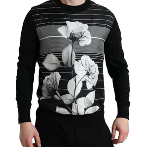 Dolce & Gabbana Elegant Floral Print Crew Neck Sweater