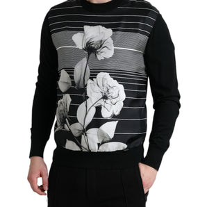 Dolce &amp; Gabbana Elegant Floral Print Crew Neck Sweater