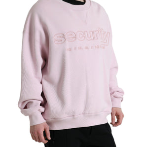 Dolce & Gabbana Elegant Pink Crew Neck Logo Sweater