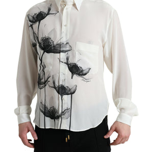 Dolce &amp; Gabbana Elegant Floral Silk Dress Shirt