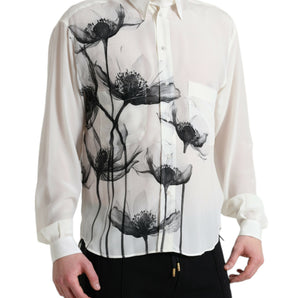 Dolce & Gabbana Elegant Floral Silk Dress Shirt