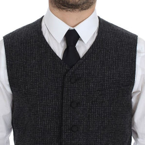 Dolce & Gabbana Elegant Gray Wool Blend Dress Vest