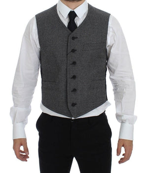 Dolce & Gabbana Elegant Single Breasted Gray Dress Vest Dolce & Gabbana 