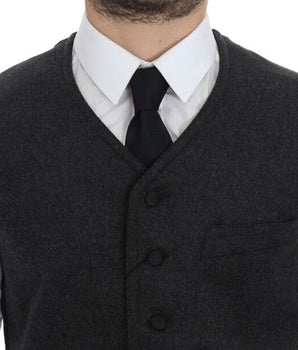 Dolce & Gabbana Elegant Gray Wool Blend Dress Vest Dolce & Gabbana 