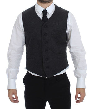 Dolce & Gabbana Elegant Gray Wool Blend Dress Vest Dolce & Gabbana 