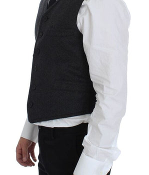 Dolce & Gabbana Elegant Gray Wool Blend Dress Vest Dolce & Gabbana 