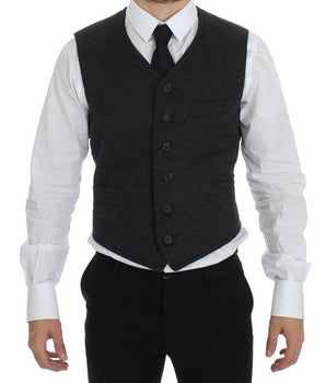 Dolce & Gabbana Elegant Gray Wool Blend Dress Vest Dolce & Gabbana 