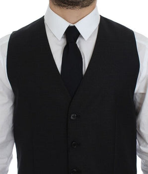 Dolce & Gabbana Elegant Gray Wool Blend Dress Vest Dolce & Gabbana 