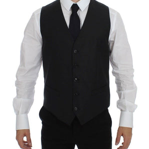 Dolce & Gabbana Elegant Gray Wool Blend Dress Vest