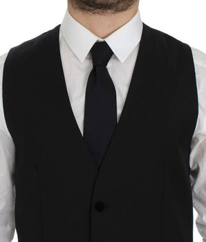 Dolce & Gabbana Elegant Black Wool Formal Dress Vest Dolce & Gabbana 