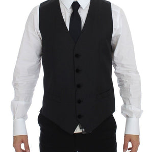 Dolce &amp; Gabbana Elegant Gray Wool Dress Vest