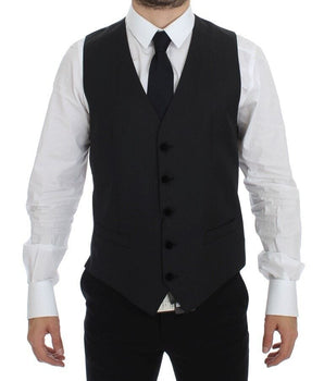 Dolce & Gabbana Elegant Gray Wool Dress Vest Dolce & Gabbana 