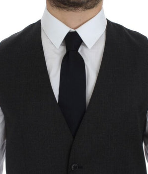 Dolce & Gabbana Elegant Gray Wool Formal Dress Vest Dolce & Gabbana 