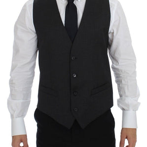 Dolce &amp; Gabbana Elegant Gray Wool Formal Dress Vest