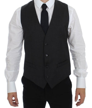 Dolce & Gabbana Elegant Gray Wool Formal Dress Vest Dolce & Gabbana 