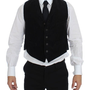 Dolce &amp; Gabbana Elegant Black Manchester Dress Vest