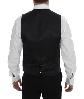 Dolce & Gabbana Elegant Gray Striped Wool Dress Vest Dolce & Gabbana 