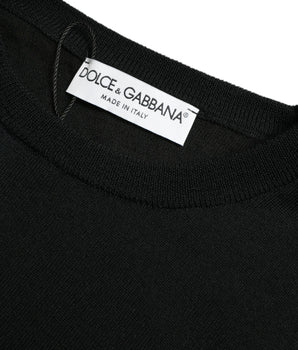 Dolce & Gabbana Black Wool Round Neck Pullover Sweater