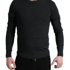 Dolce &amp; Gabbana Elegant Gray Wool Pullover Sweater