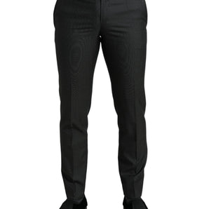 Dolce &amp; Gabbana Elegant Dark Gray Skinny Dress Pants