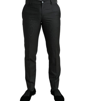 Dolce & Gabbana Dark Gray Stretch Slim Formal Pants
