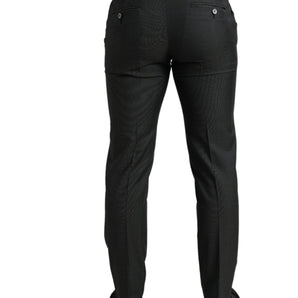 Dolce &amp; Gabbana Elegant Dark Gray Skinny Dress Pants