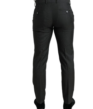 Dolce & Gabbana Dark Gray Stretch Slim Formal Pants