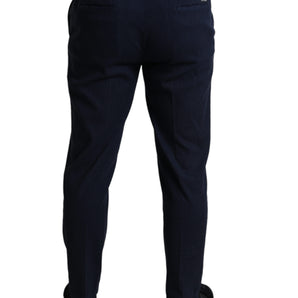 Dolce &amp; Gabbana Elegant Dark Blue Skinny Dress Pants