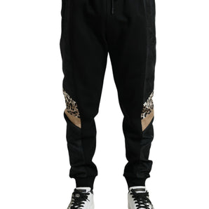 Dolce & Gabbana Elegant Black Leopard Jogger Pants