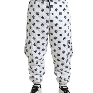 Dolce &amp; Gabbana Chic pantalones jogger blancos con estampado icónico DG