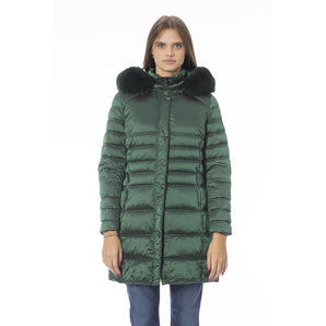 Baldinini Trend Chic Chaqueta de invierno larga de plumón verde