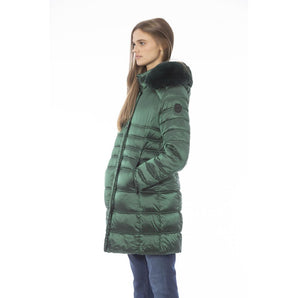 Baldinini Trend Chic Chaqueta de invierno larga de plumón verde