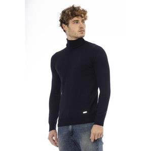 Baldinini Trend Blue Wool Men Sweater