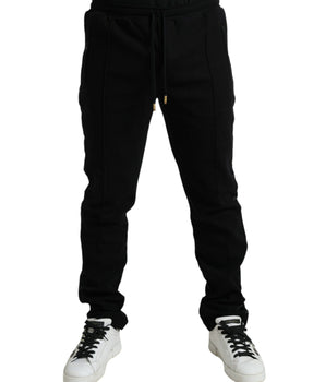 Dolce & Gabbana Black Cotton Blend Jogger Sweatpants Pants