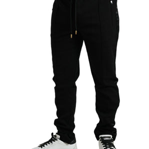 Dolce &amp; Gabbana Elegant Black Cotton Blend Jogger Pants