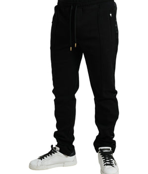 Dolce & Gabbana Black Cotton Blend Jogger Sweatpants Pants