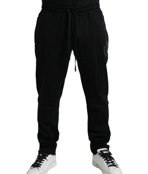 Dolce & Gabbana Black Cotton Logo Jogger Men Sweatpants Pants