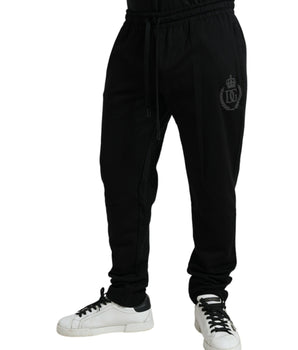 Dolce & Gabbana Black Cotton Logo Jogger Men Sweatpants Pants