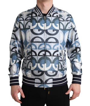 Dolce & Gabbana Multicolor Logo Print Bomber Blouson Jacket
