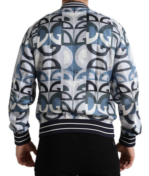 Dolce & Gabbana Multicolor Logo Print Bomber Blouson Jacket