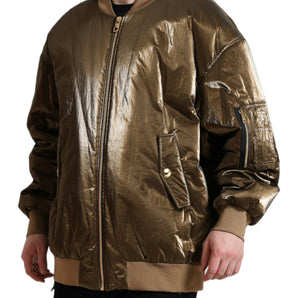 Dolce & Gabbana Elegant Bronze Bomber Jacket