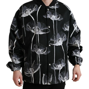 Dolce & Gabbana Elegant Floral-Print Bomber Jacket