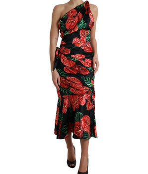 Dolce &amp; Gabbana Vestido Drapeado De Seda Tropical Elegance