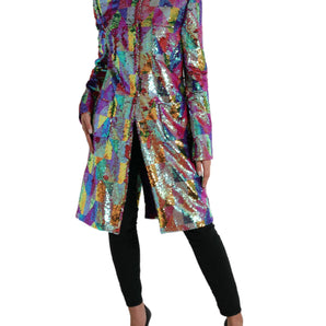 Dolce &amp; Gabbana Multicolor Sequined Long Jacket