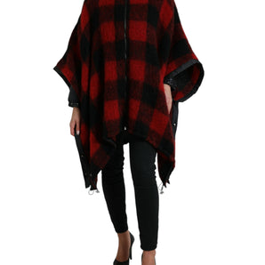 Dolce & Gabbana Elegant Buffalo Check Poncho Jacket